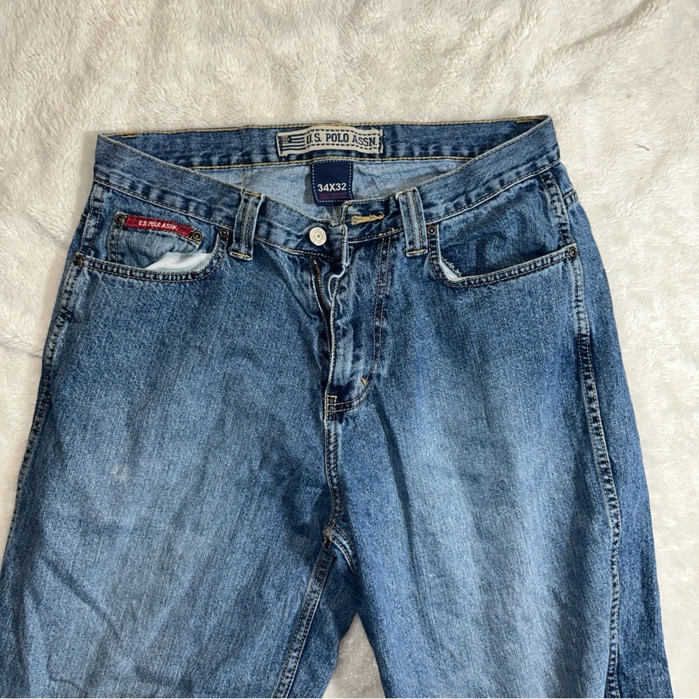 US Polo Men’s Denim Jeans Medium Wash 100% Cotton 34x32